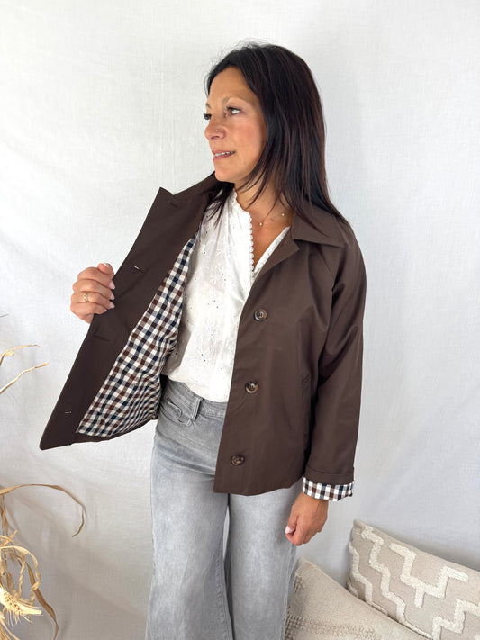 Veste trench Lou chocolat
