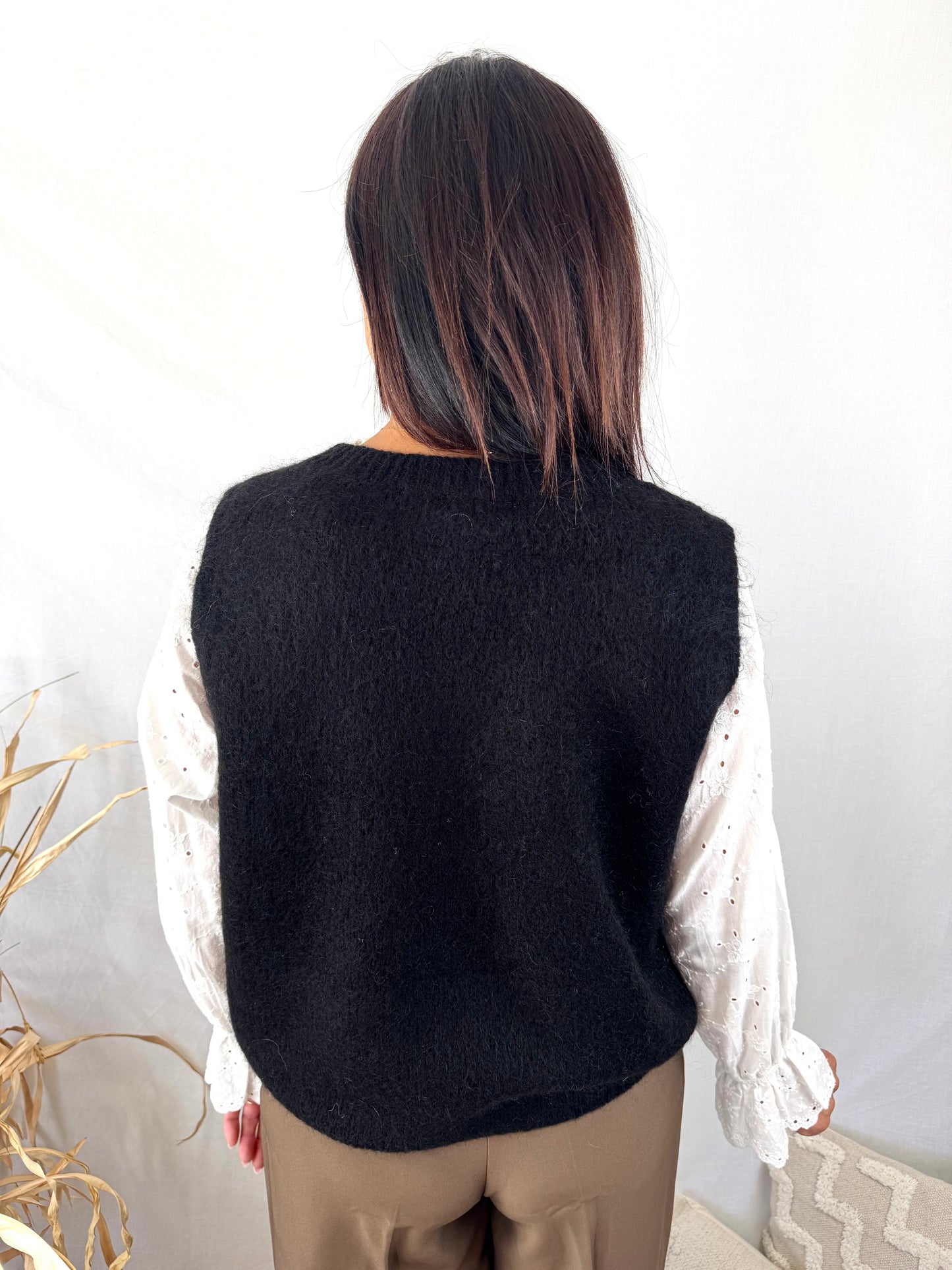 Pull sans manche Charlie noir