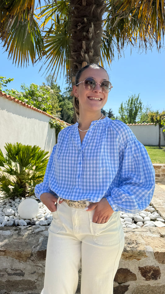 Blouse vichy bleu