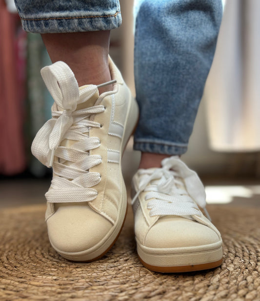 Les baskets Camille beige
