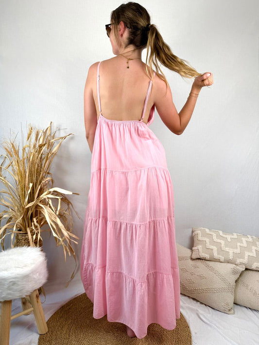 Robe Sandy longue rose