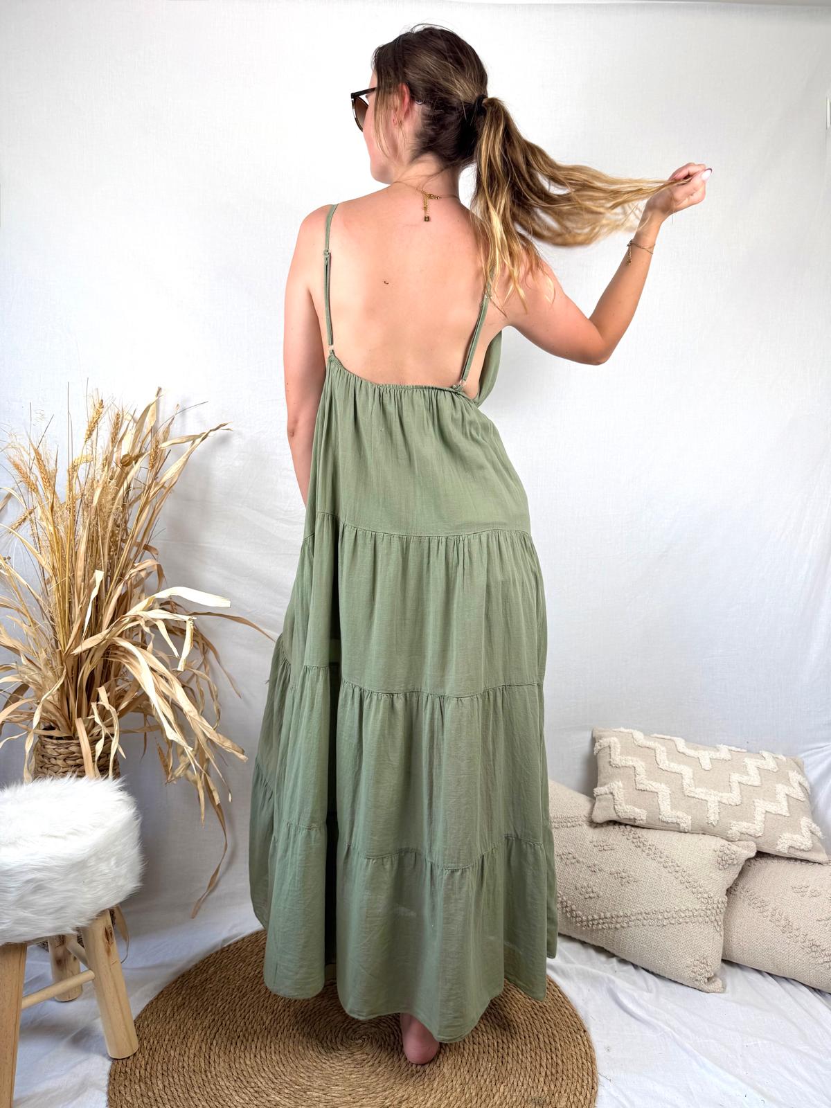 Robe Sandy longue kaki