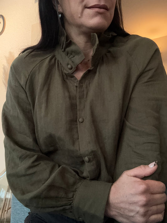 Le chemisier Lilou kaki