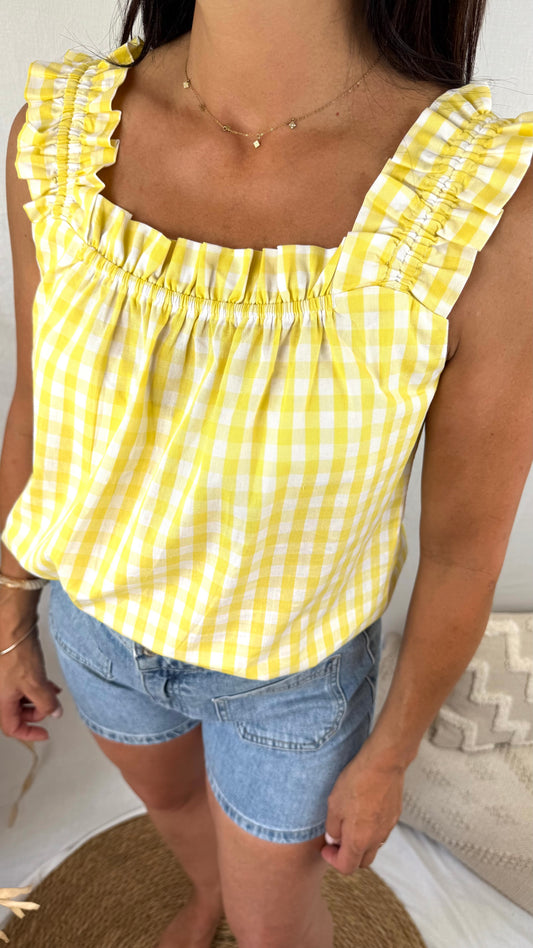 Top Vichy Jaune