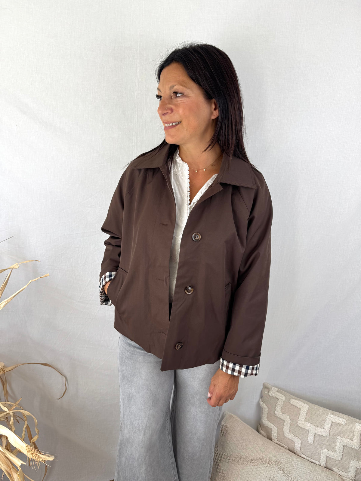 Veste trench Lou chocolat