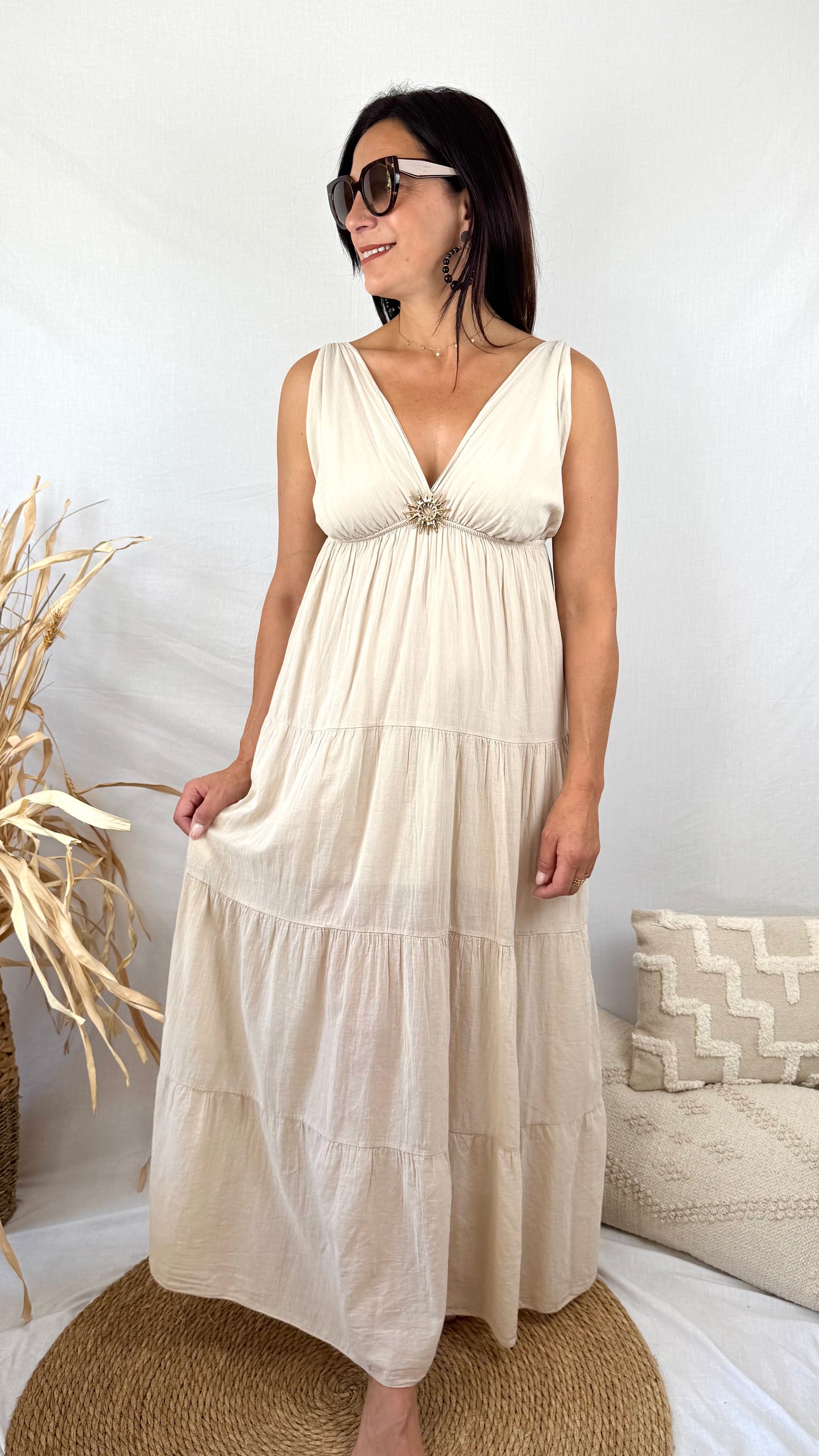 Robe Sandy longue beige