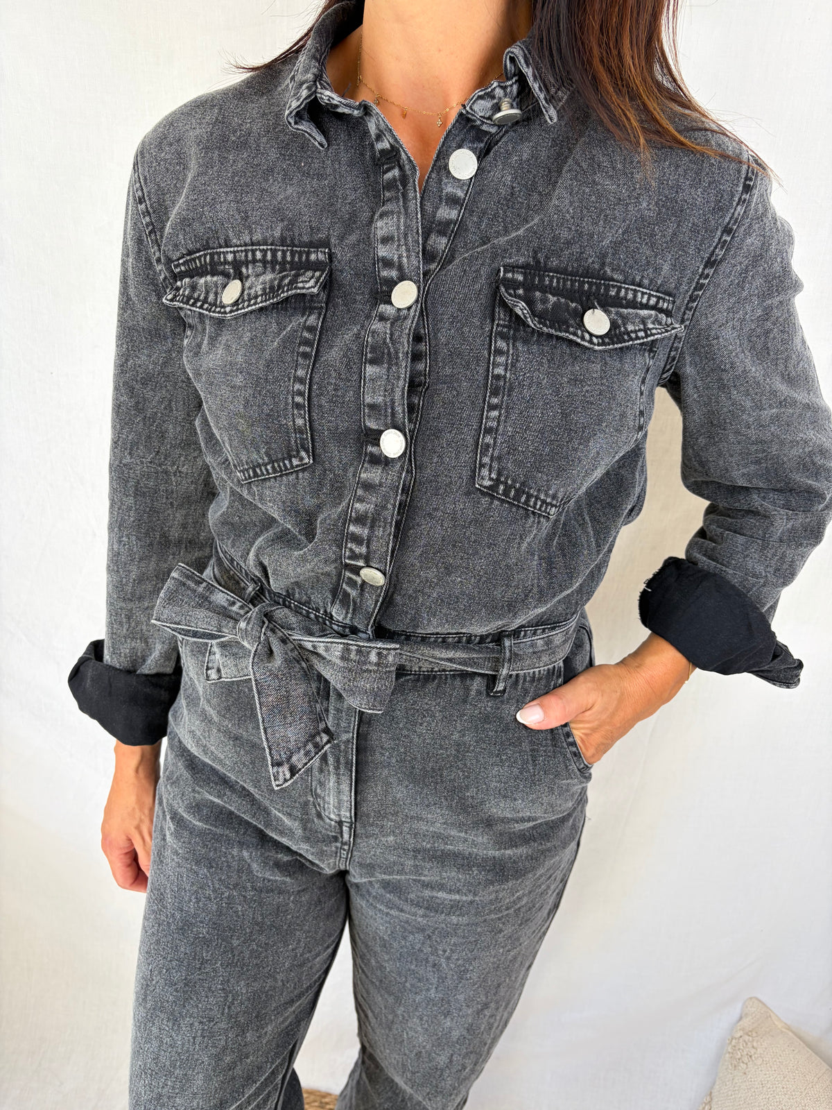 Combinaison femme en denim Orphée