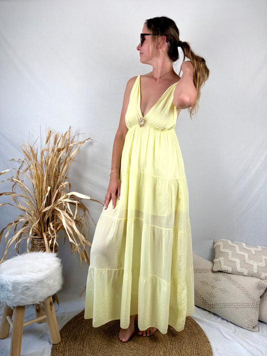 Robe Sandy longue jaune