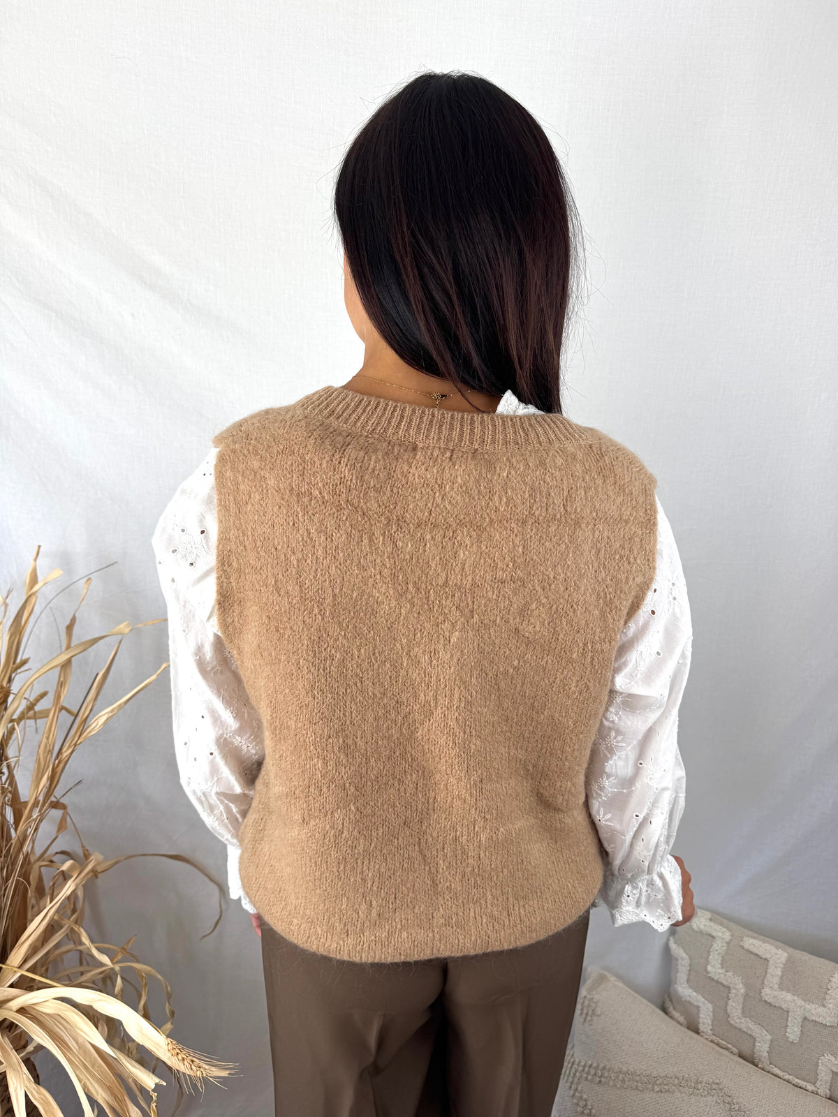 Pull sans manche Charlie camel