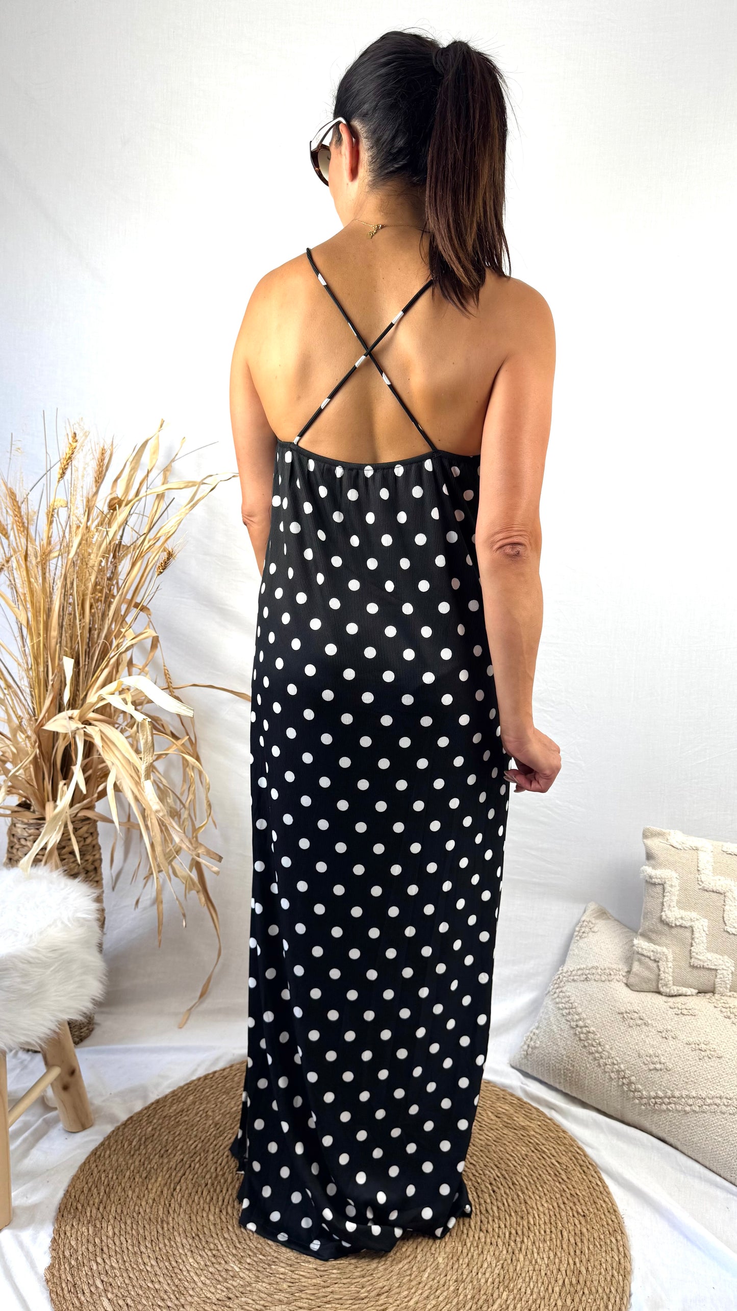 Robe April Noire à Pois