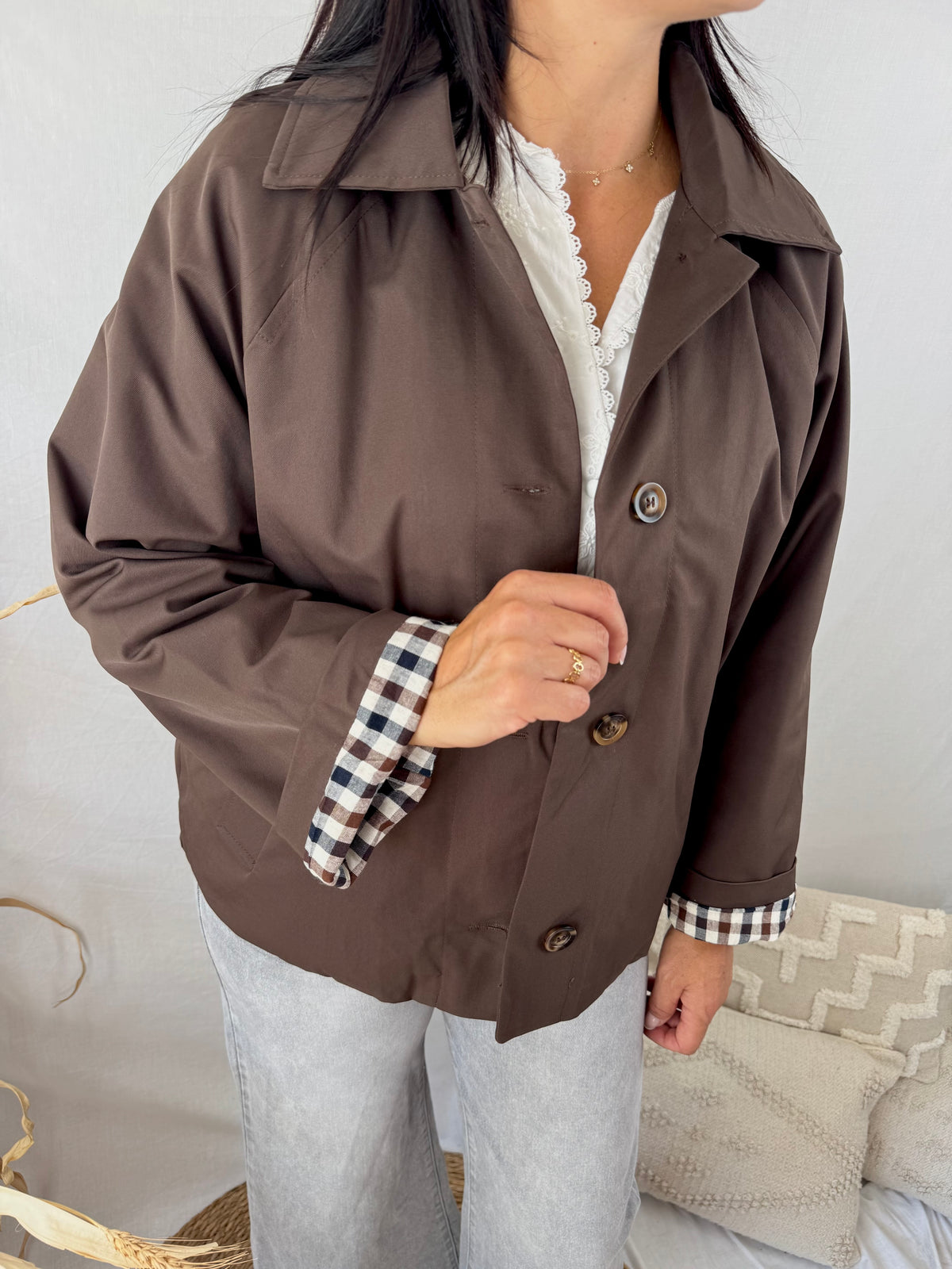 Veste trench Lou chocolat