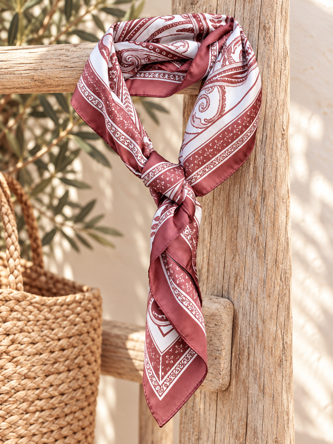 Le foulard femme effet soie choco