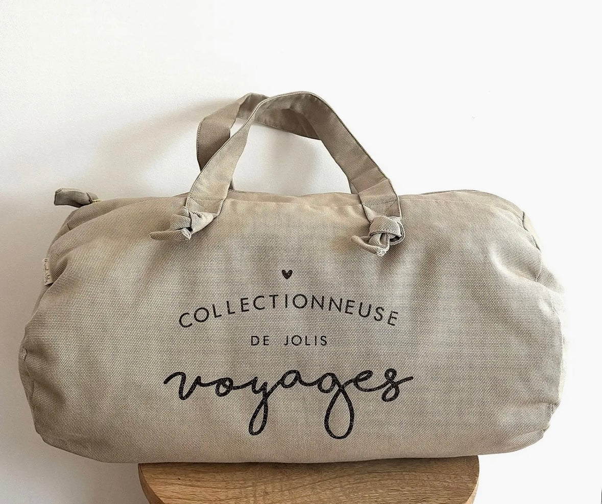 Le sac polochon collectionneuse de jolis voyages ´ grège