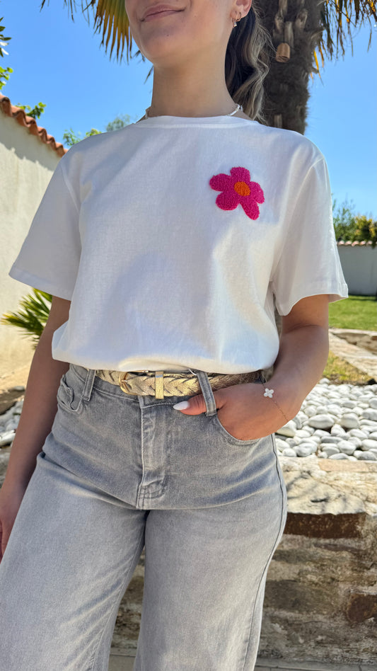 Tee-shirt Fleurette Rose