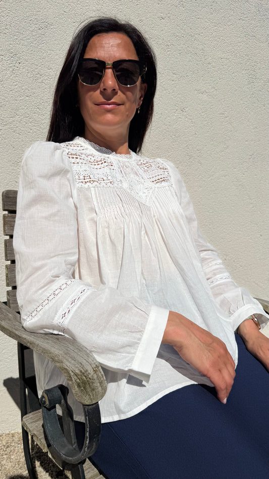 blouse ludi broderie anglaise 100% coton 
