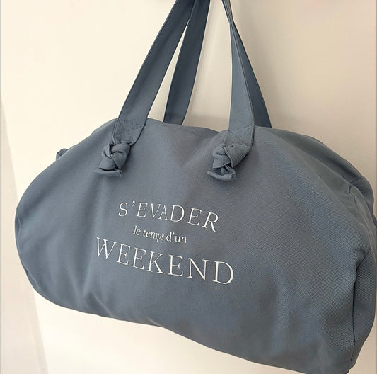 Le sac polochon ‘ s’évader le temps d’un week-end ´ bleu nuage