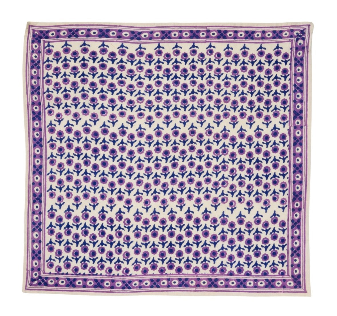 Foulard Indien Artisanal 105 100x100cm - Impression Bloc de Bois Main 100% Coton