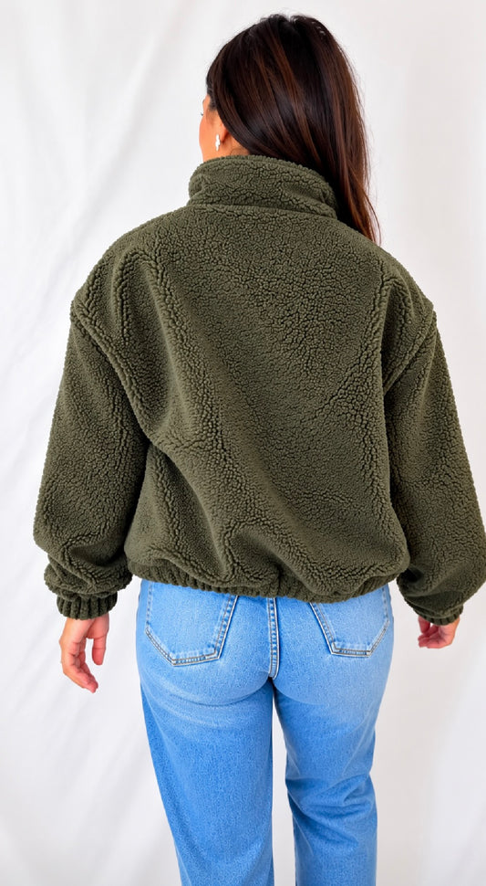 La veste sherpa kaki