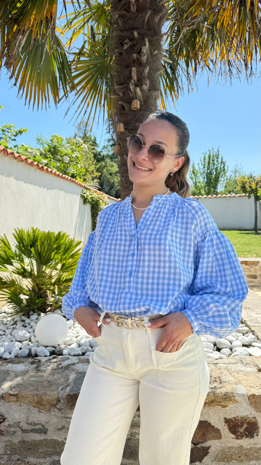 Blouse vichy bleu