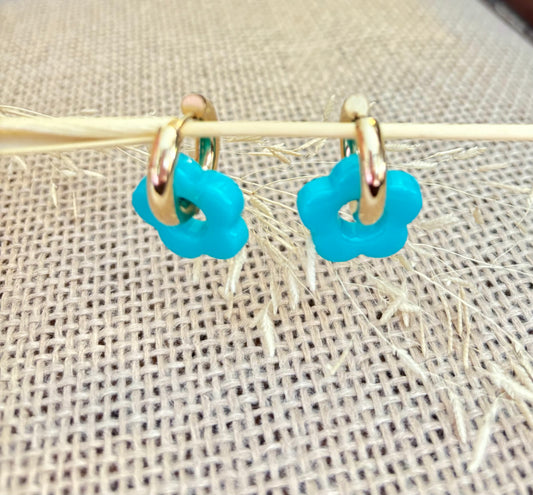 Les boucles Marguerite turquoise