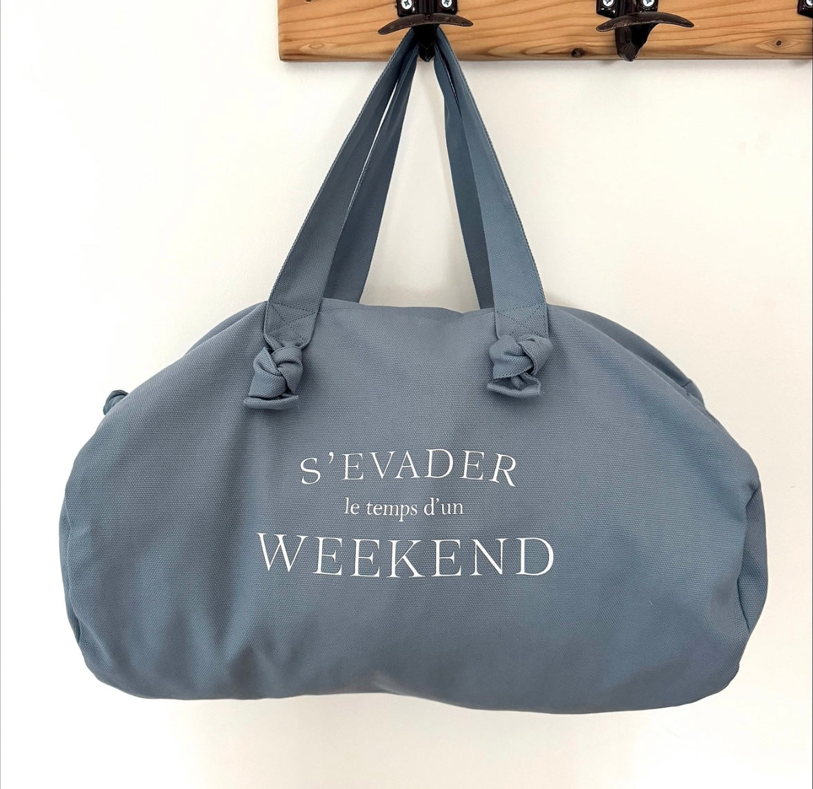 Le sac polochon ‘ s’évader le temps d’un week-end ´ bleu nuage