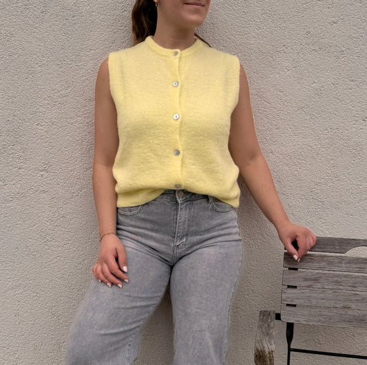 Gilet sans manches Yellow – Maille douce italienne