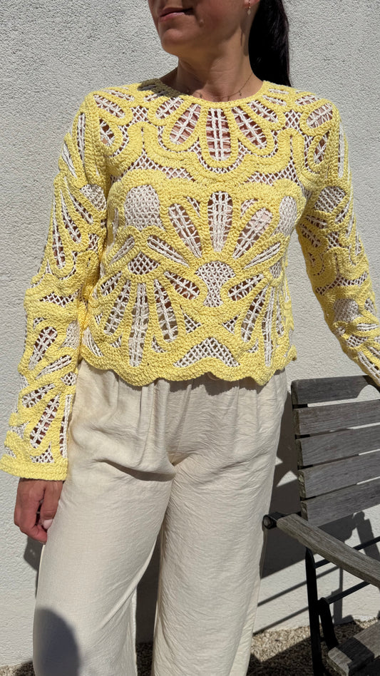Le top crochet yellow