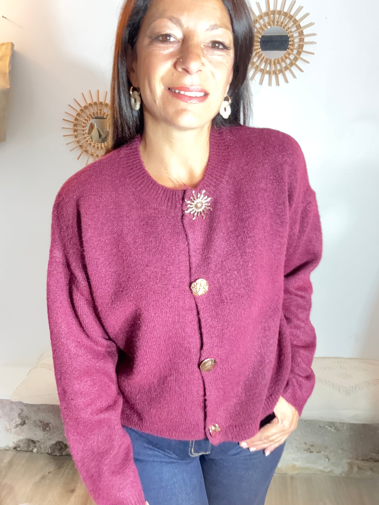Le gilet Jeanne bordeaux