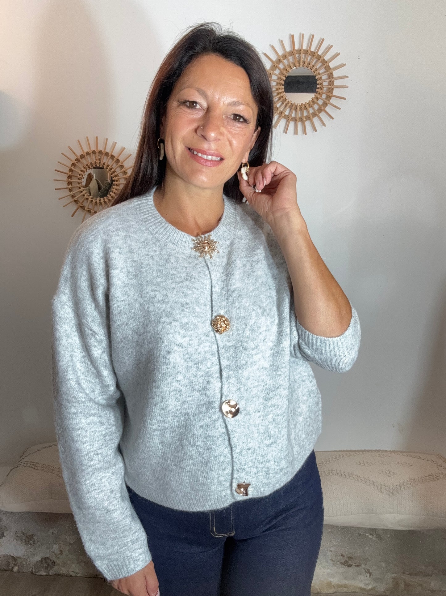 Le gilet Jeanne gris clair