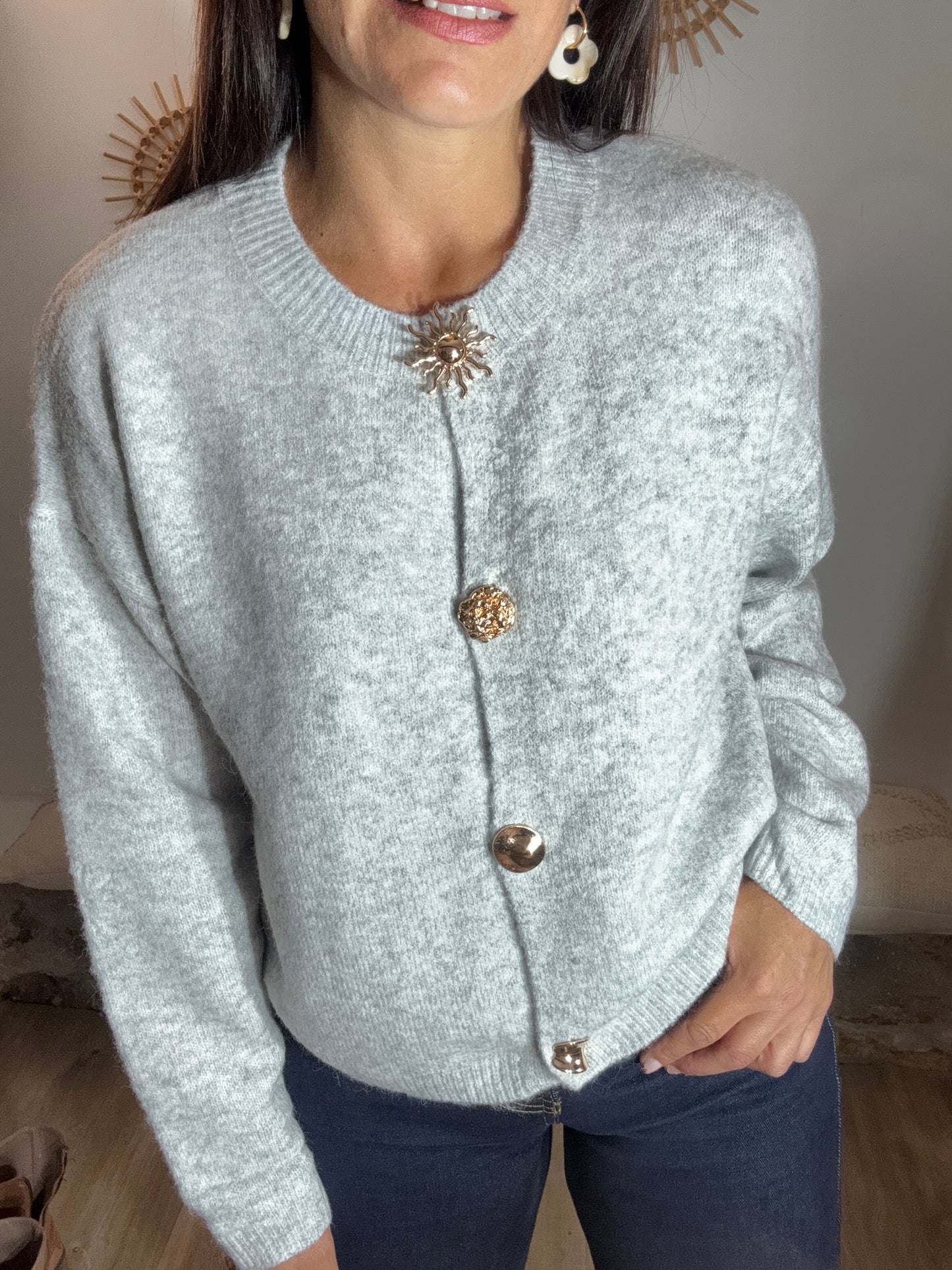 Le gilet Jeanne gris clair