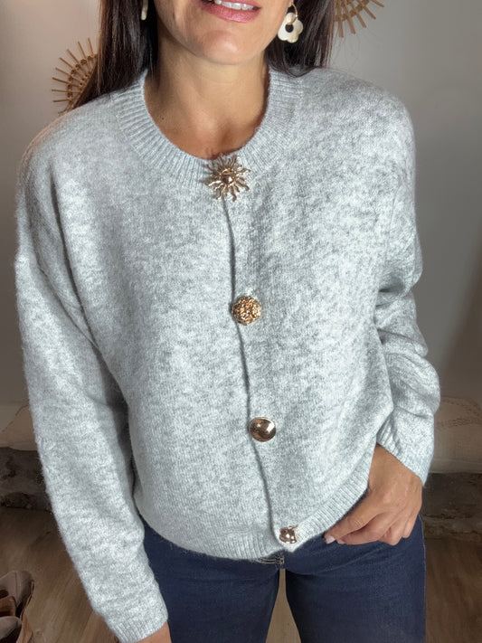 Le gilet Jeanne gris clair