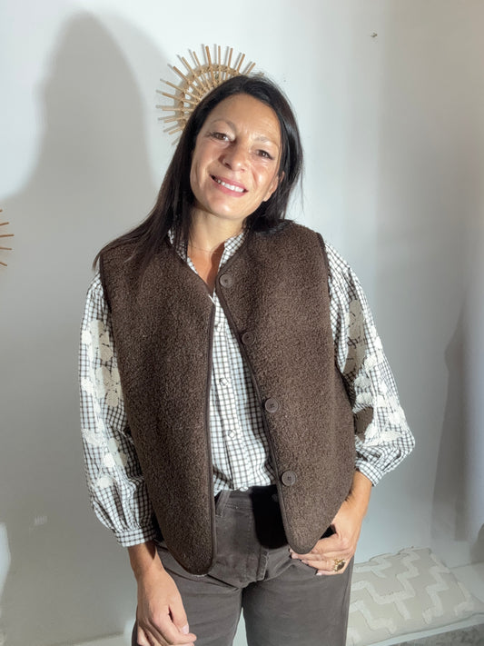 Le gilet sans manche café