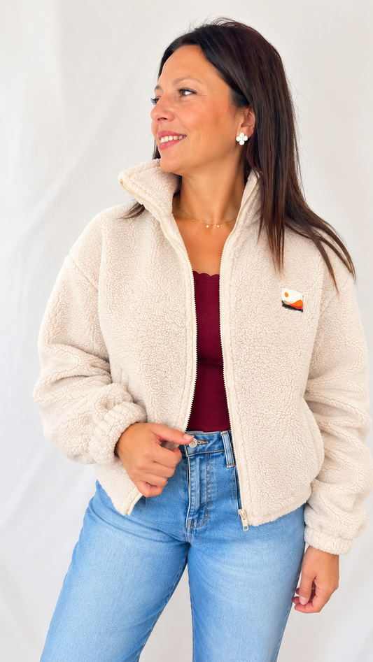 Veste sherpa écru