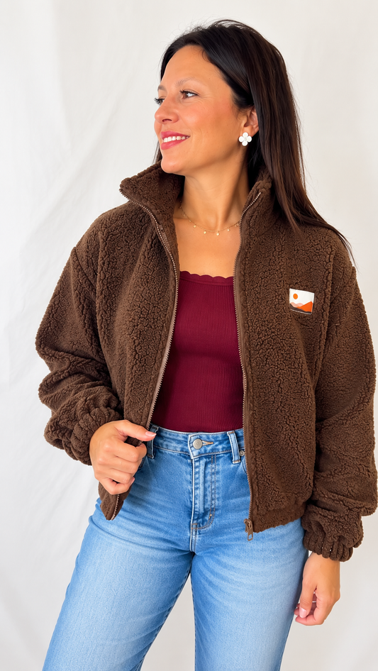 La veste sherpa marron
