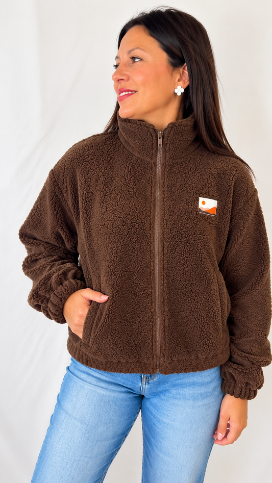 La veste sherpa marron