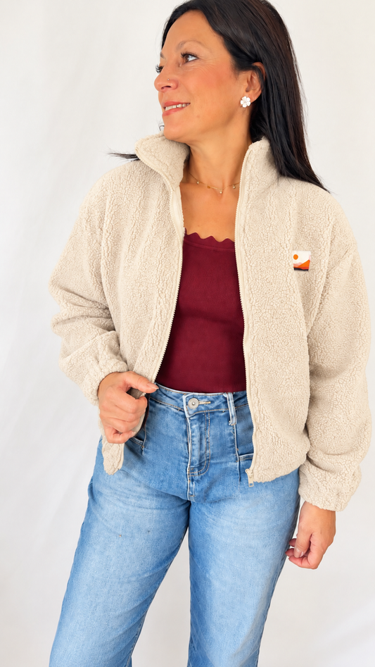 Veste sherpa écru