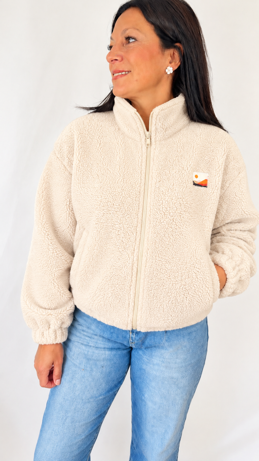 Veste sherpa écru