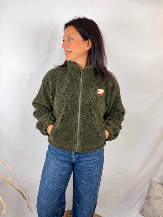 La veste sherpa kaki