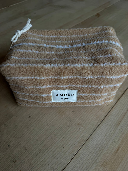Trousse amour camel/blanc