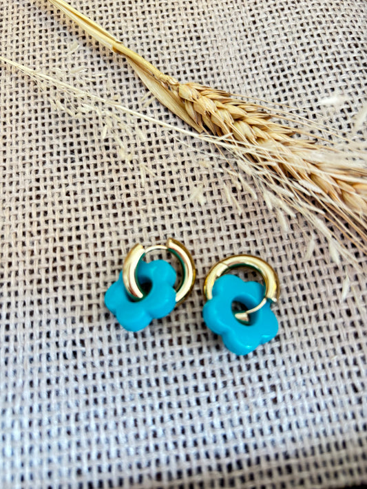 Les boucles Marguerite turquoise