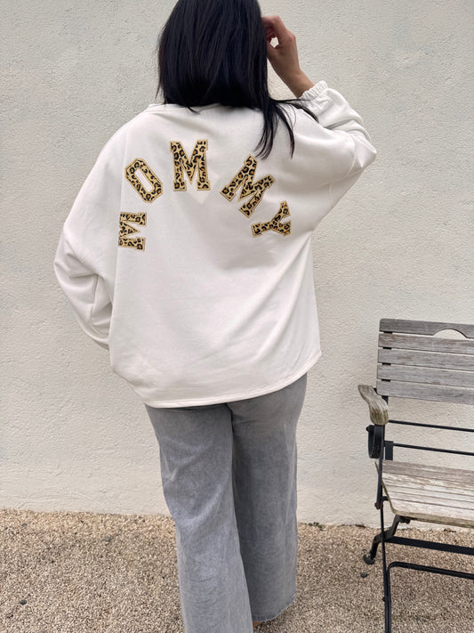 Le sweat mommy inscription léopard